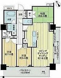 ライオンズタワー相模原ステーショングランデ 3LDKの間取図画像