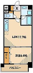 RioVeil 1LDKの間取図画像