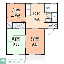 クローバーハイツ 3DKの間取図画像