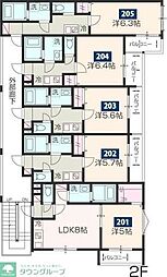 MELDIA小田急相模原 1Kの間取図画像