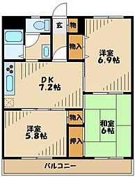 エントピアハウス 3DKの間取図画像