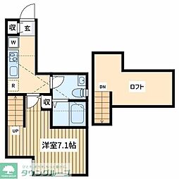 ブランシェ矢部 1Kの間取図画像