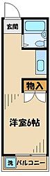 ハイツクールバード ワンルームの間取図画像
