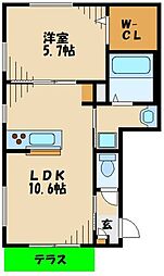 ブライトストーン 1LDKの間取図画像