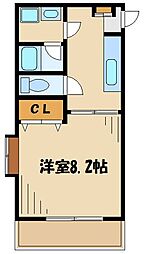 シンシア 1Kの間取図画像