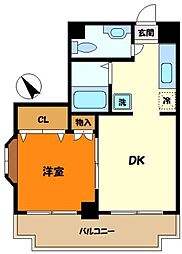 第七矢沢ビル 1DKの間取図画像