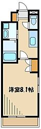 サンライツK 1Kの間取図画像