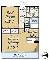 ＡＶＥＮＩＲ・ＶＩＬＬＡＧＥ 3階1LDKの間取り