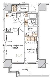 ブランシエスタ飯田橋 1LDKの間取図画像