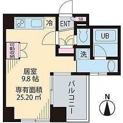 ビイルーム高円寺 ワンルームの間取図画像