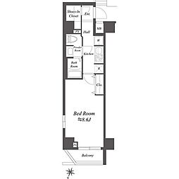 ジェノヴィア荻窪2スカイガーデン 1Kの間取図画像