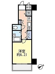 グランヴァン東中野 1Kの間取図画像