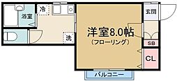 シティーパル目白 1Kの間取図画像