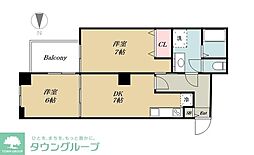 シティプラザ新宿 2DKの間取図画像