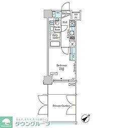 PARKAXIS大塚ガーデンスクエア 1Kの間取図画像