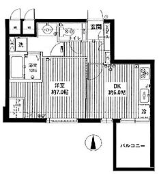 エクセルシオール新宿西戸山 1DKの間取図画像