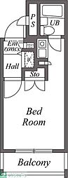 Uresidence護国寺 1Kの間取図画像