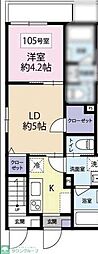 Y's中野本町 1LDKの間取図画像