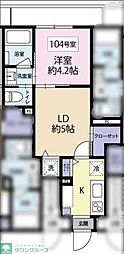 Y's中野本町 1LDKの間取図画像
