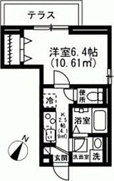 grandir舎人 1Kの間取図画像