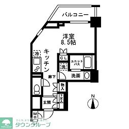 レジディア中落合-A ワンルームの間取図画像