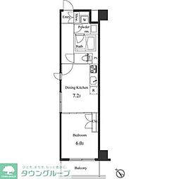 プライマル小石川 1DKの間取図画像