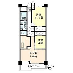 グリーンヒルズ目白 2LDKの間取図画像