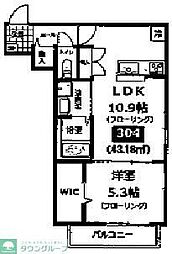 ビバグランデ桃林 1LDKの間取図画像