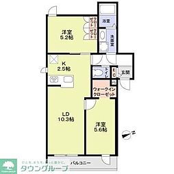 Forest Maison KOMAGOME NORTH 2LDKの間取図画像