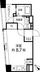レニール本駒込 ワンルームの間取図画像