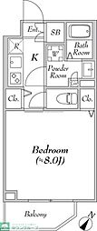 RenaissanceCourt高田馬場Calme 1Kの間取図画像
