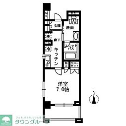 レジディア中落合-C 1Kの間取図画像