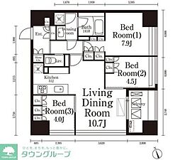 パークキューブ春日安藤坂 3LDKの間取図画像