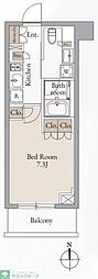クロスレジデンス高田馬場 1Kの間取図画像