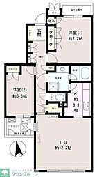 スクエア高円寺 2LDKの間取図画像