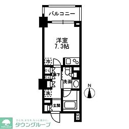 レジディア中落合-B ワンルームの間取図画像