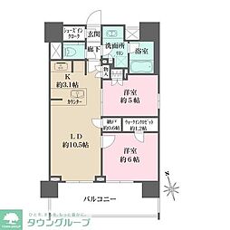 BELISTA文京関口 2LDKの間取図画像