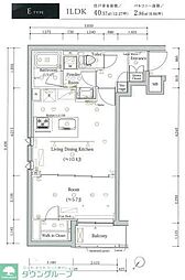 スカイコートルアナ文京本駒込 1LDKの間取図画像