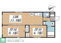 creal高田馬場III 2LDKの間取図画像