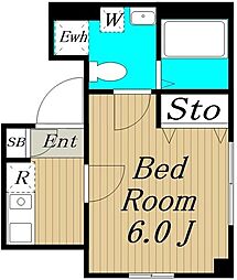 エスポワール池袋 1Kの間取図画像