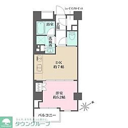 パークハウス駒込桜郷 1DKの間取図画像