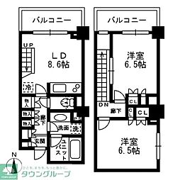 レジディア中落合-C 2DKの間取図画像