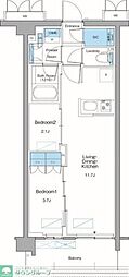 新宿区高田馬場3丁目マンション 2LDKの間取図画像
