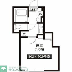 パークアレイ笹塚 1Kの間取図画像
