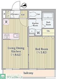 AIFLATMEJIRO 1LDKの間取図画像