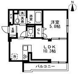 ディーズプラス篠崎 1LDKの間取図画像