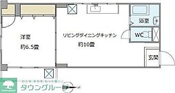 浅川コーポ 1LDKの間取図画像