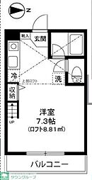 メゾン・ド・リラ ワンルームの間取図画像