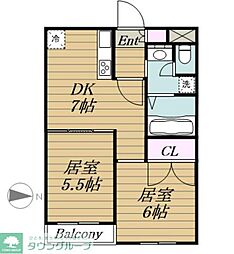 シティプラザ新宿 2DKの間取図画像