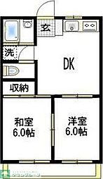針ビル 302 3階2DKの間取り